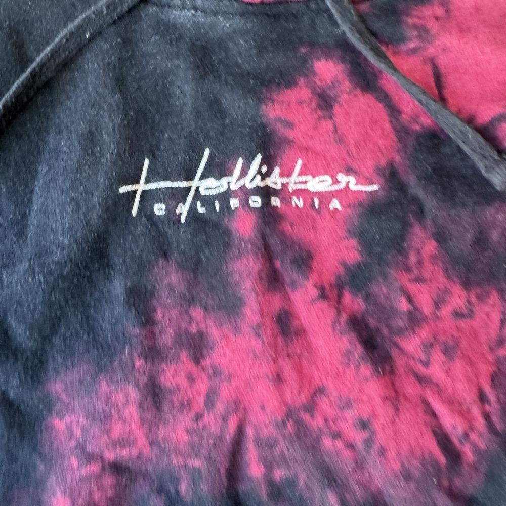 Hollister Must Have Tie Dye Hoodie - Red Black - Medium Retro Cozy Comfort Style - Picture 2 of 10